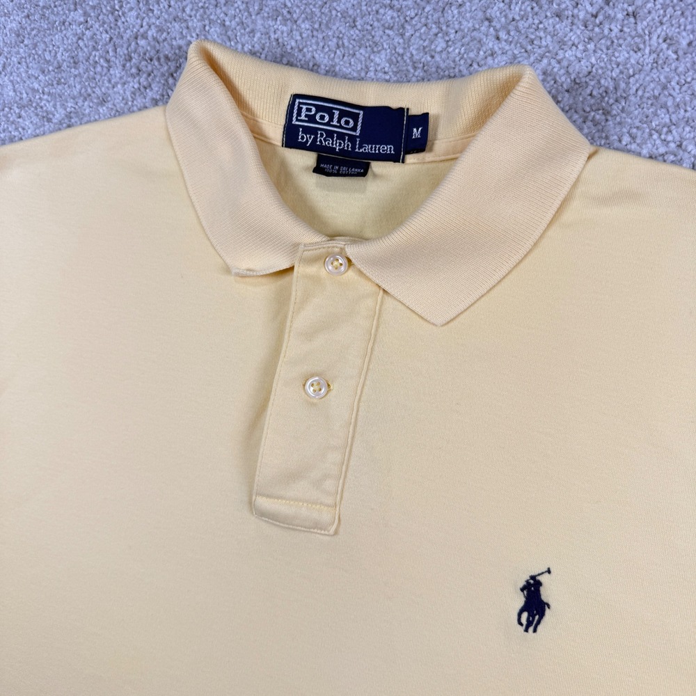 Polo Ralph Lauren Polo Shirt Mens M Yellow Short Sleeve Pony Logo Classic Fit